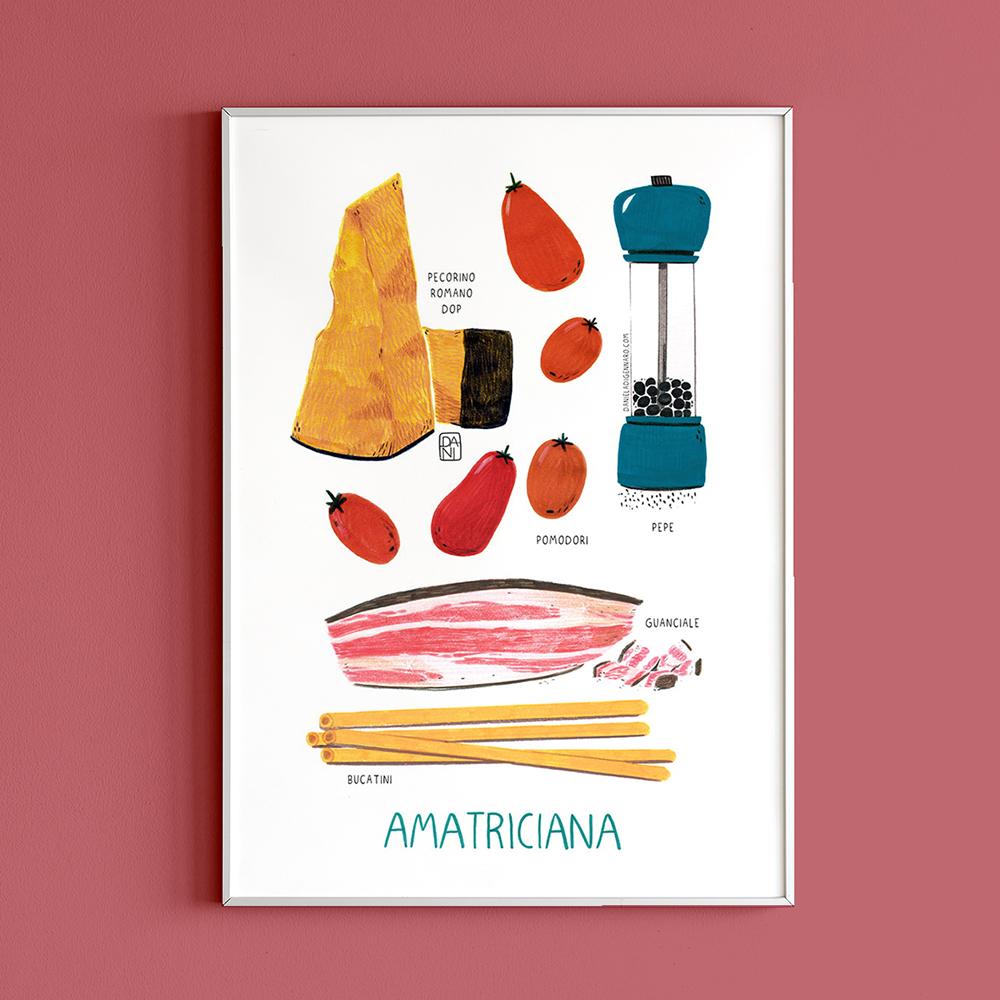 amatriciana, amatriciana recipe, amatriciana poster, amatriciana illustration, amatriciana food, italian amatriciana