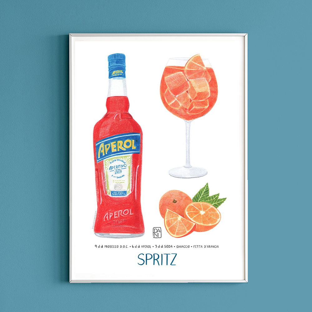Sprits, Aperol Sprits, Spritz poster, aperol spritz poster, alcool illustration, alcool poster, drink poster, drink illustration,